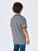 Short Sleeved Li̇ned Mix T-shirt