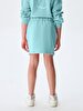 Waist Elastic Basic Buttoned Blue Skirt