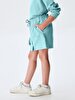 Waist Elastic Basic Buttoned Blue Skirt