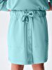 Waist Elastic Basic Buttoned Blue Skirt