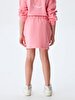 Waist Elastic Basic Buttoned Pink Skirt