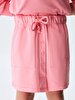 Waist Elastic Basic Buttoned Pink Skirt