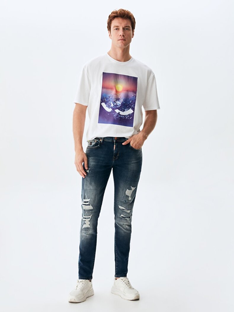 Diego Low Waist Ripped Skinny Jeans Trousers