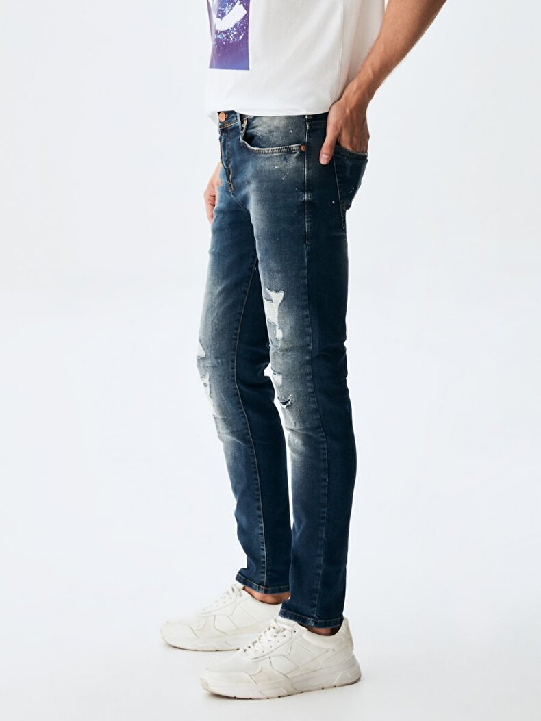 Diego Low Waist Ripped Skinny Jeans Trousers