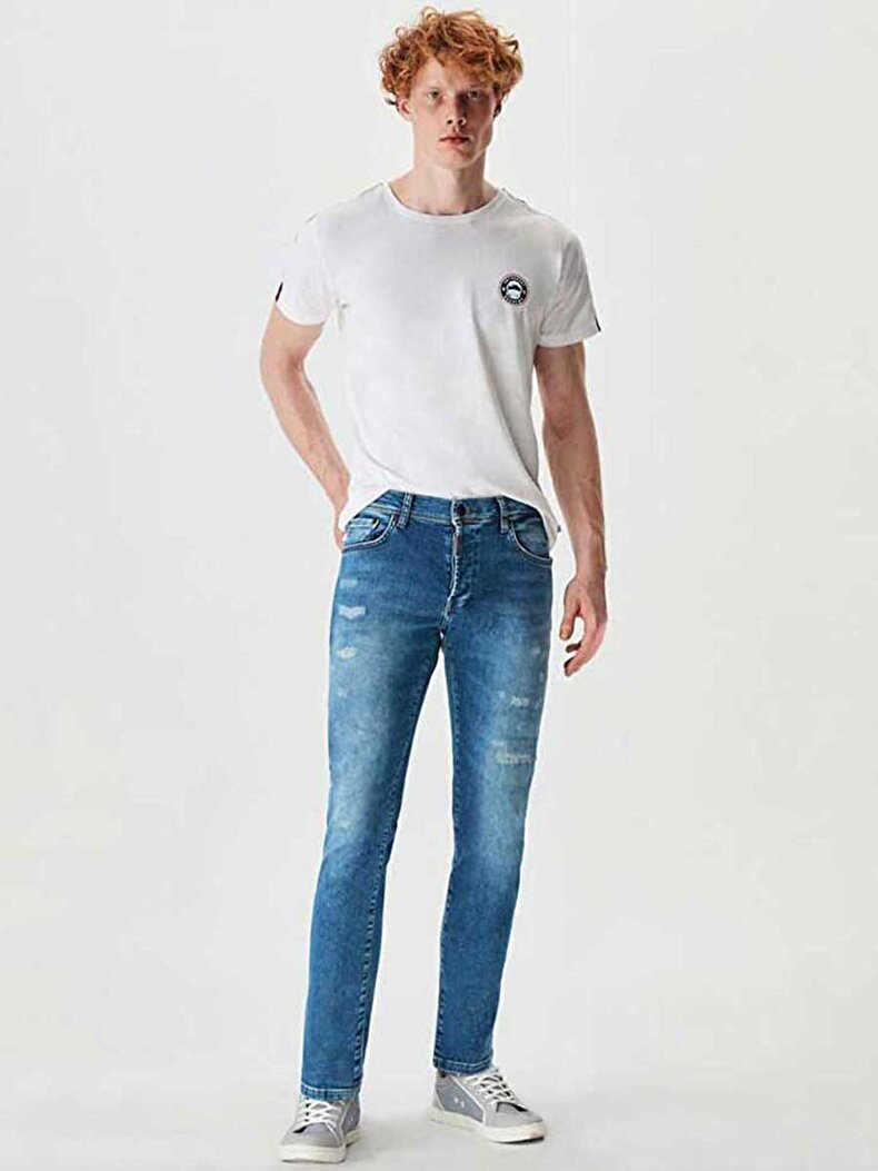 Enrico Low Waist Ripped Super Slim Jeans Trousers