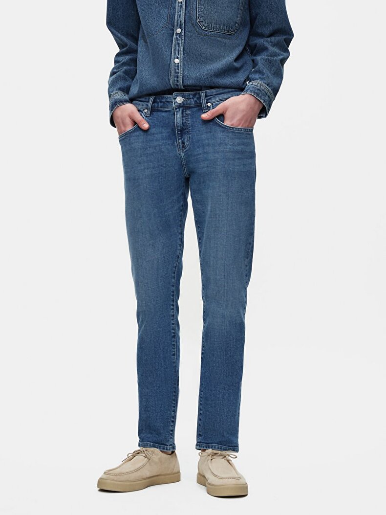 Joshua Dar Paça Düşük Bel Jean Trousers