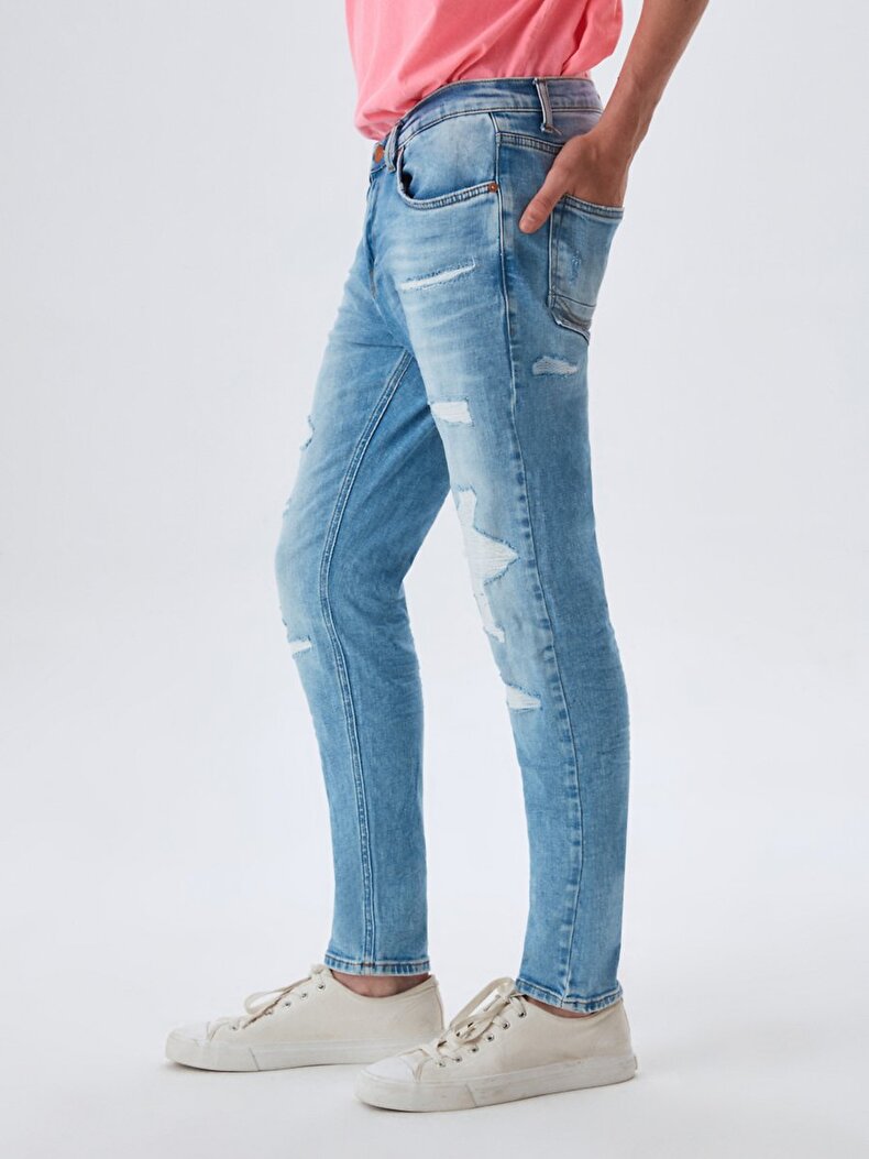 Smarty Low Waist Ripped Skinny Jeans Trousers