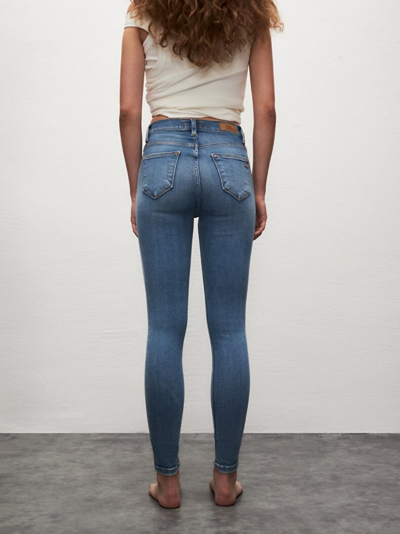 Tanya X Dar Paça Orta Bel Jean Trousers
