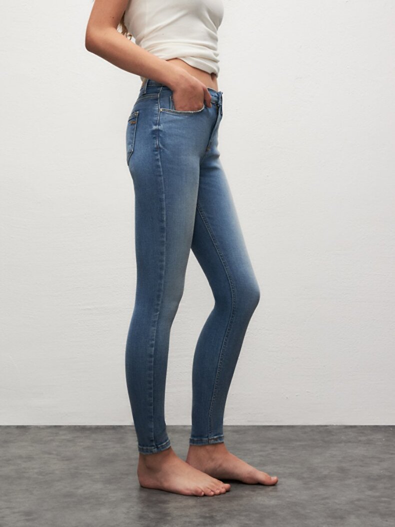 Tanya X Dar Paça Orta Bel Jean Trousers