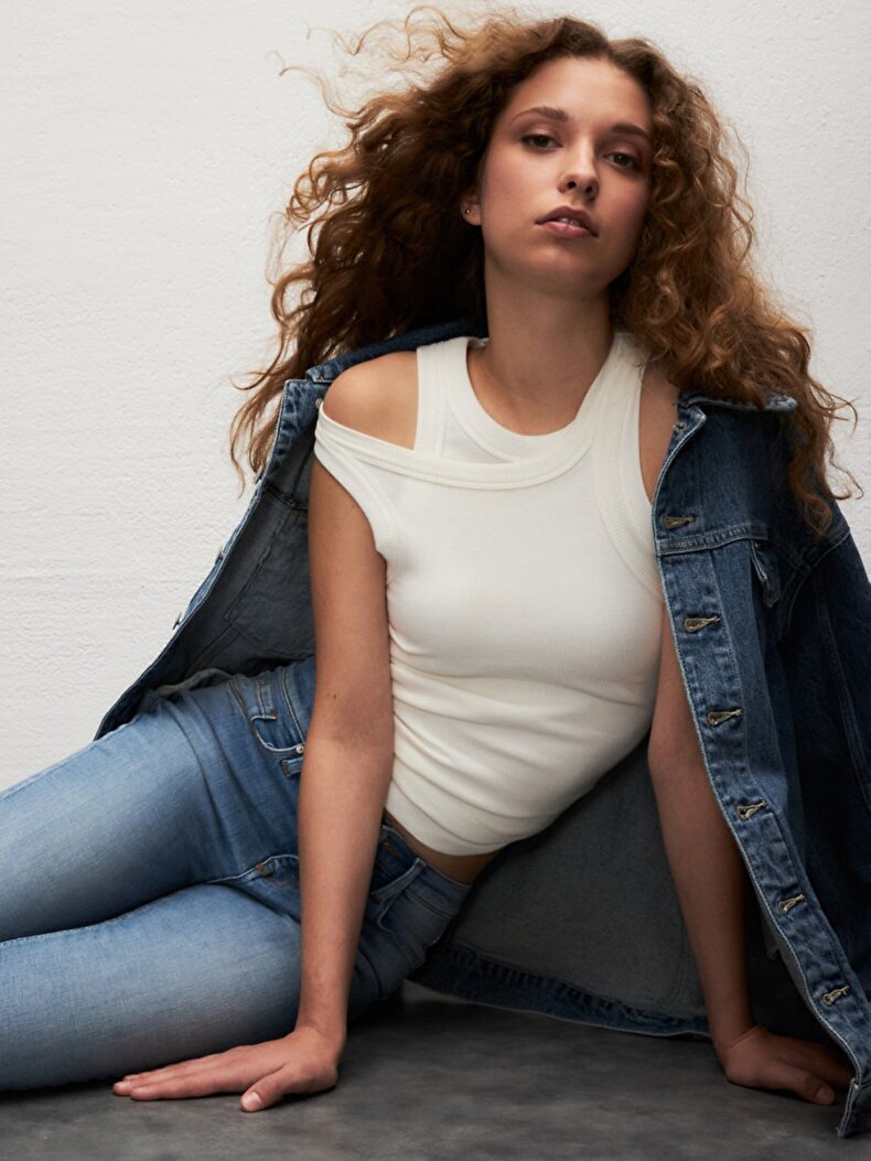 Tanya X Dar Paça Orta Bel Jean Trousers