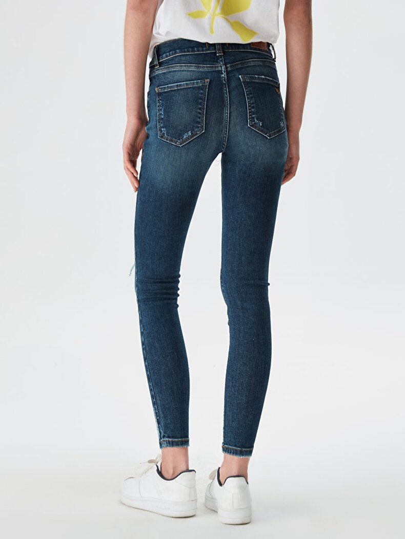 Lonia Mid Rise Orta Bel Jean Trousers