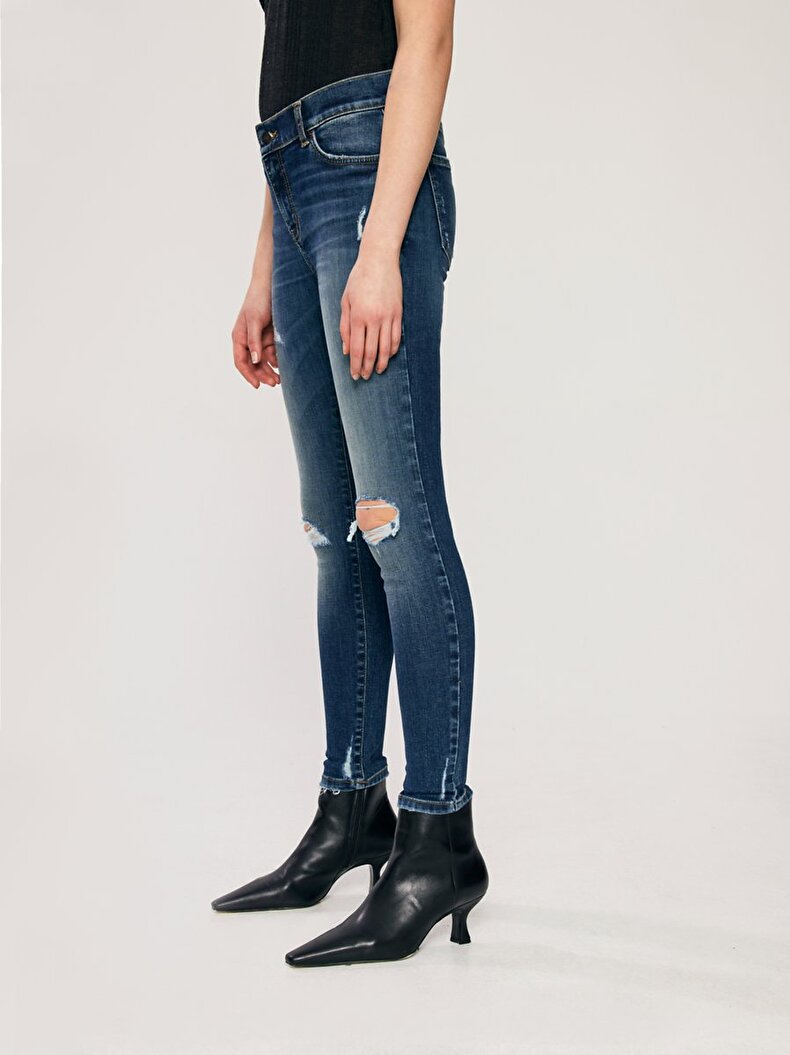 Lonia Mid Rise Orta Bel Jean Trousers