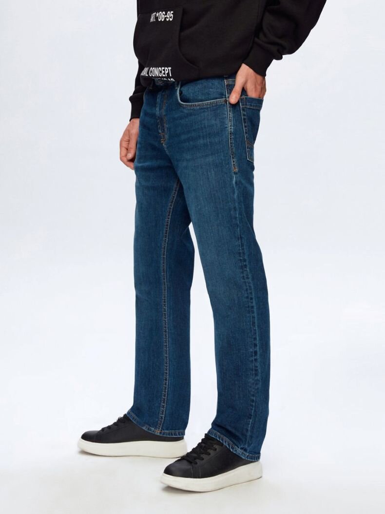 Paul X Düz Paça Orta Bel Jean Trousers