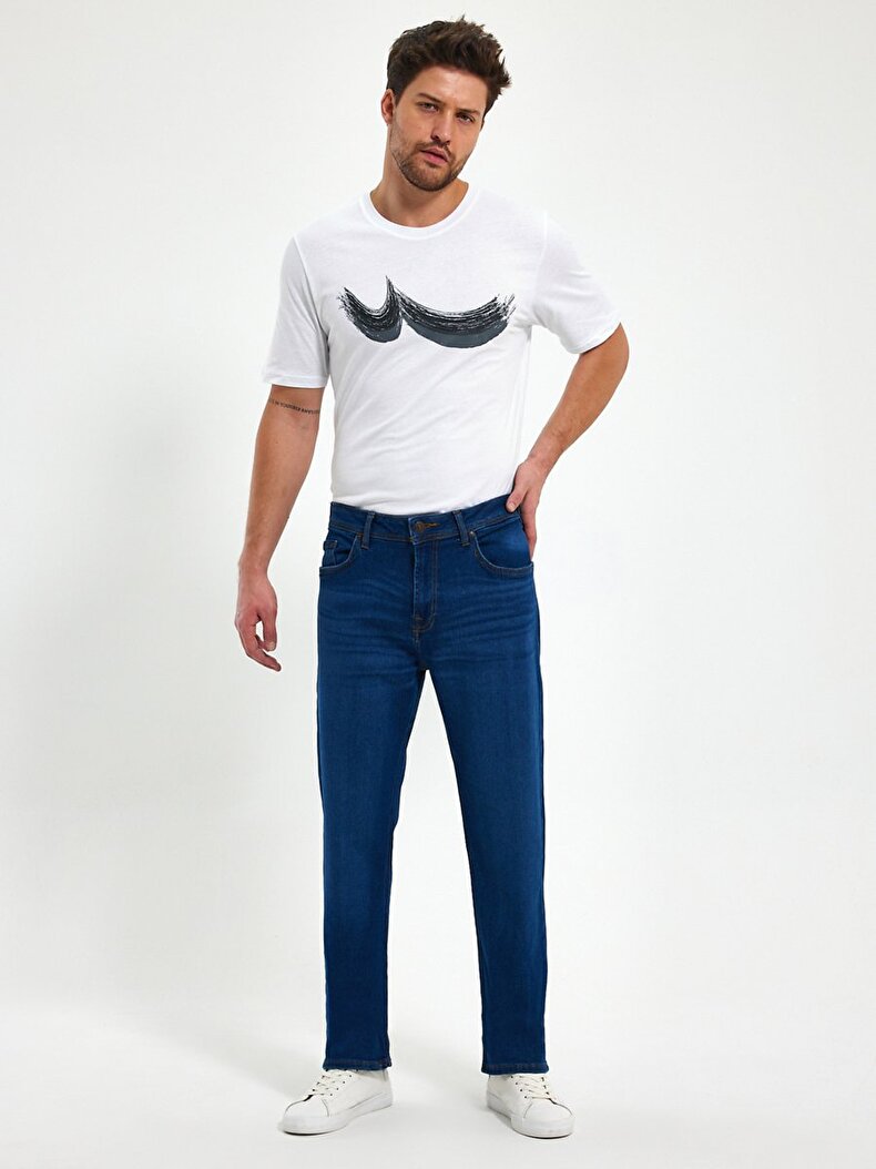Paul X Straight Leg Mid Waist Jean Trousers