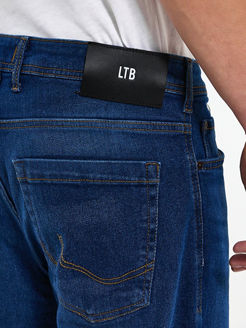Paul X Straight Leg Mid Waist Jean Trousers