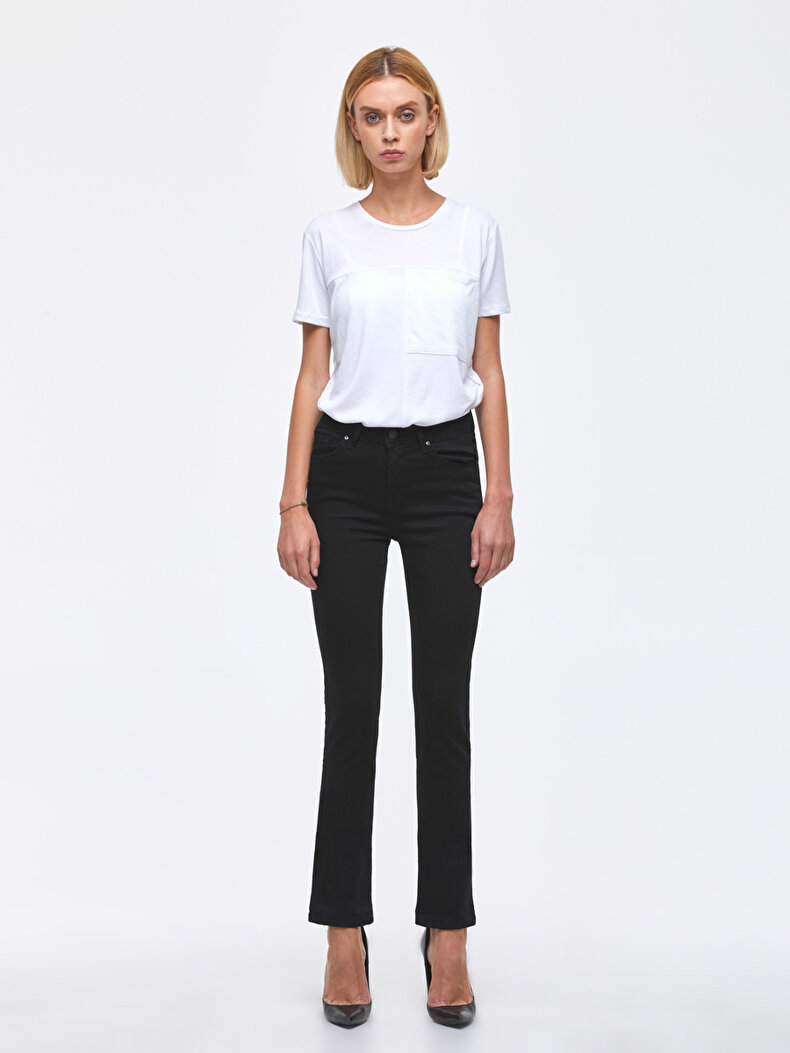 Arline High Waist Straight Cut Jeans Broek