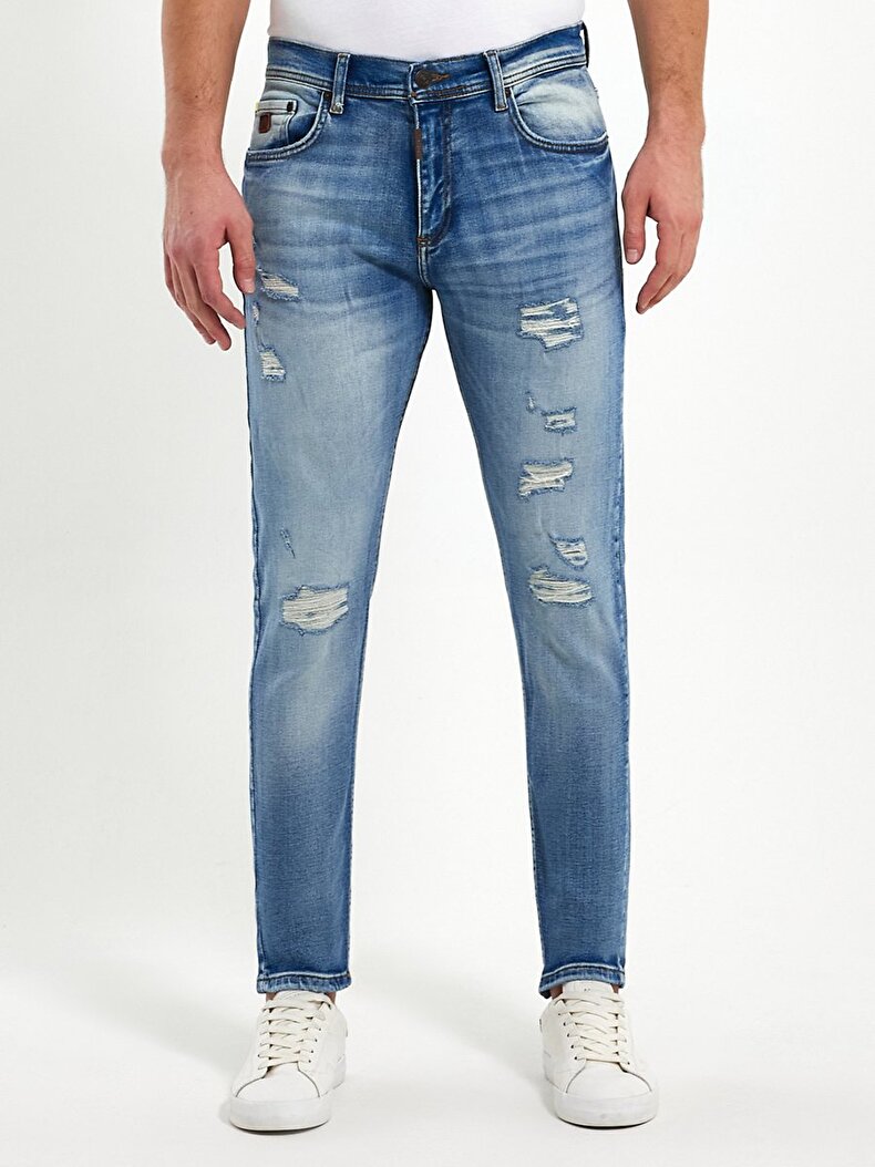 Jumy Mid Waits Ripped Super Skinny Jeans Trousers