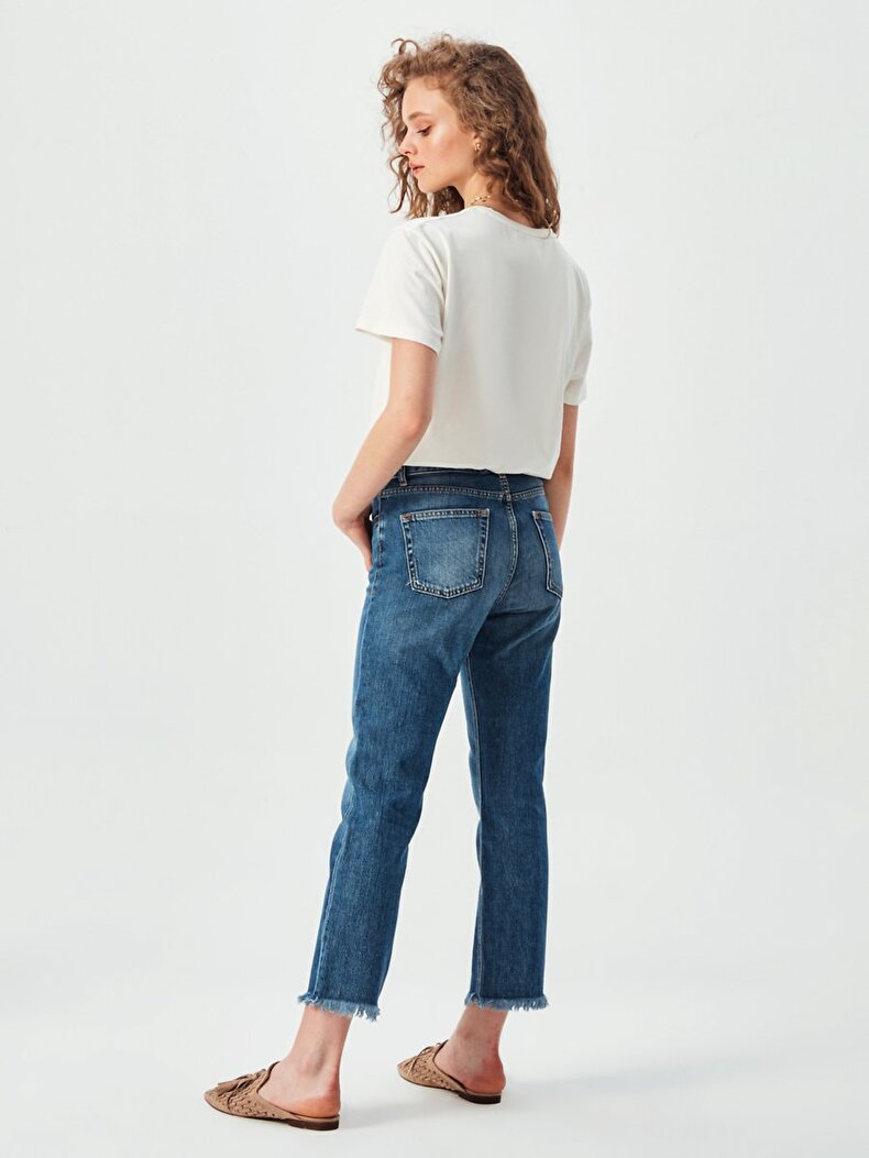 Pia High Waist Straight Cut Jeans Hosen