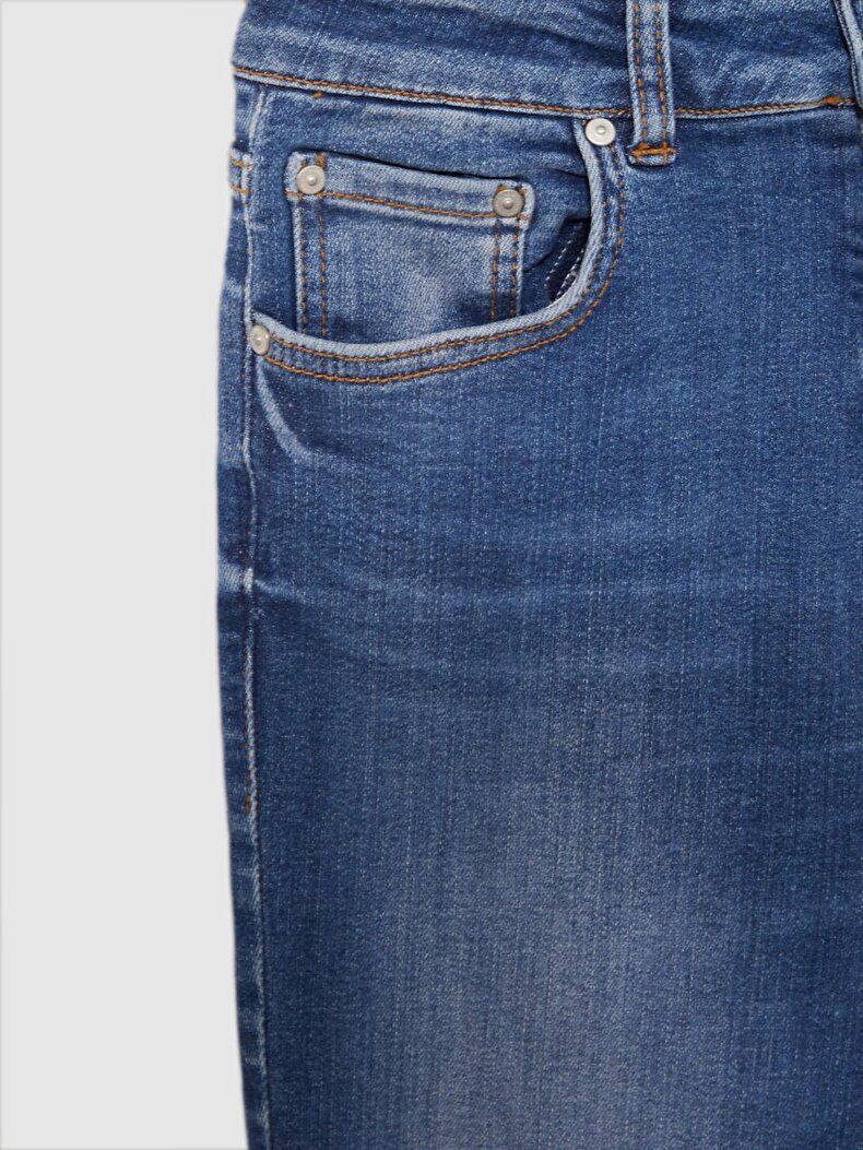 Marcella Dar Paça Yüksek Bel Jean Trousers
