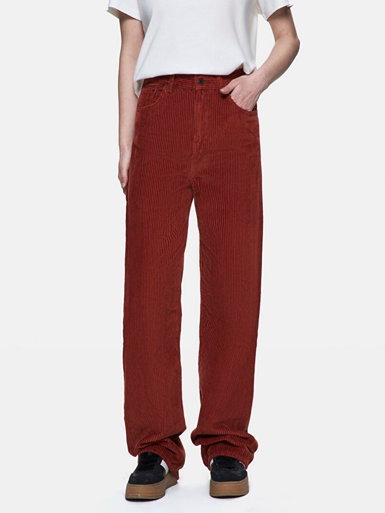 Vionne Geni̇ş Paça Yüksek Bel Trousers