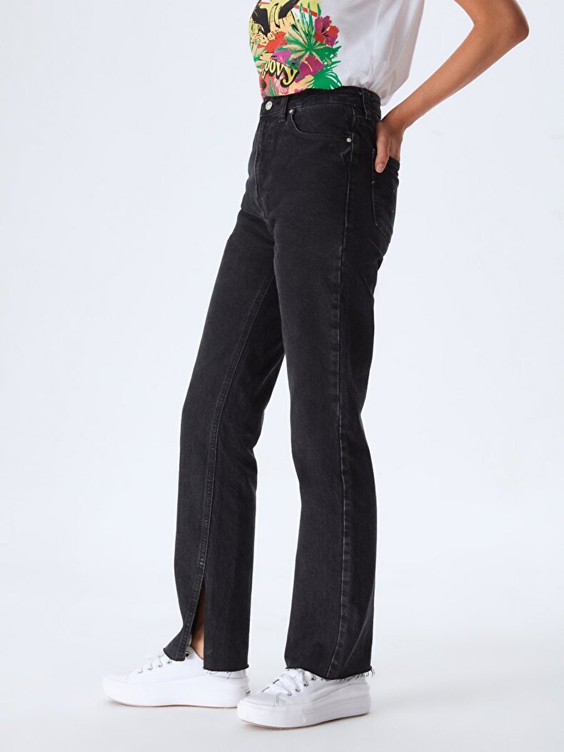 Betiana High Waist Split Straight Jeans Trousers