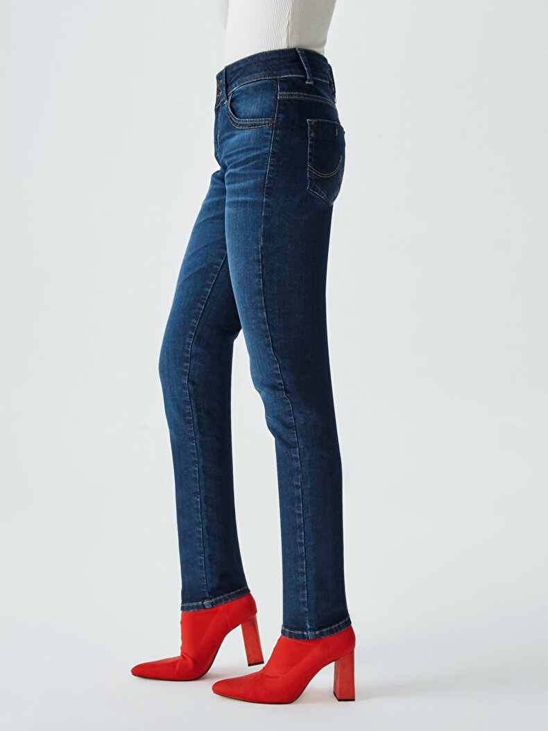 Molly Super High Dar Paça Yüksek Bel Jean Broek