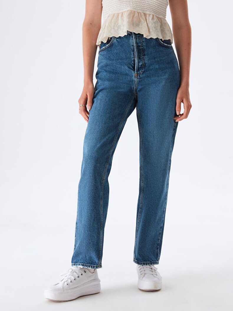 Myla High Waist Straight Cut Jeans Trousers