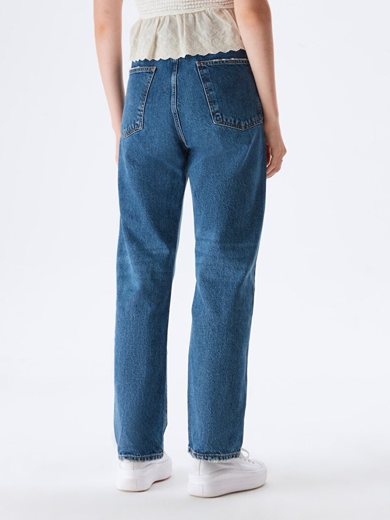 Myla High Waist Straight Cut Jeans Trousers
