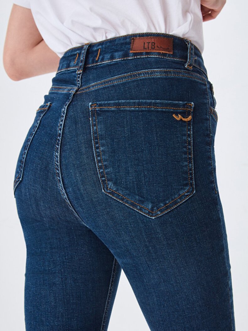 Marcella X Dar Paça Yüksek Bel Jean Pantolon
