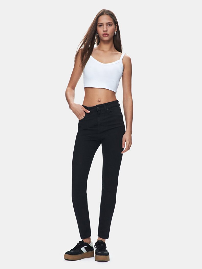 Marcella X Dar Paça Yüksek Bel Jean Pantolon