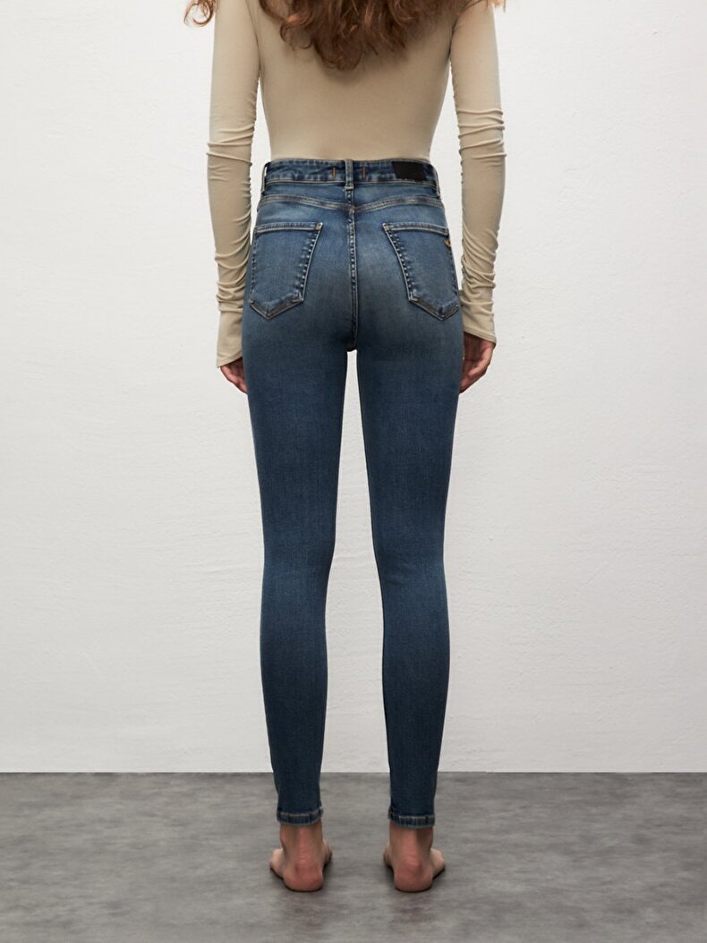 Marcella X Dar Paça Yüksek Bel Jean Pantolon