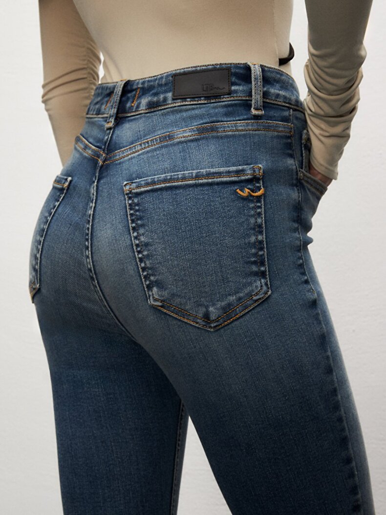 Marcella X Dar Paça Yüksek Bel Jean Pantolon