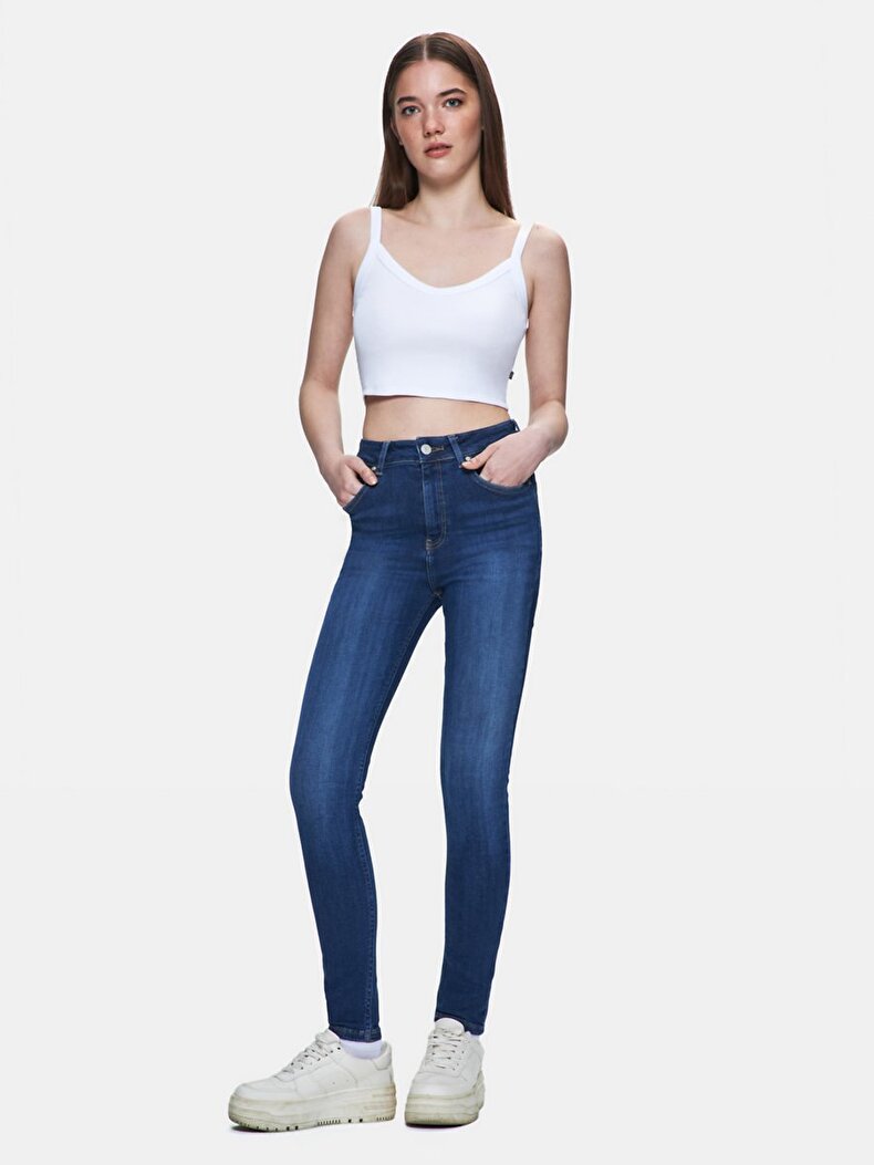 Marcella X Dar Paça Yüksek Bel Jean Pantolon