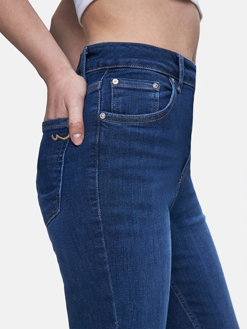 Marcella X Dar Paça Yüksek Bel Jean Pantolon
