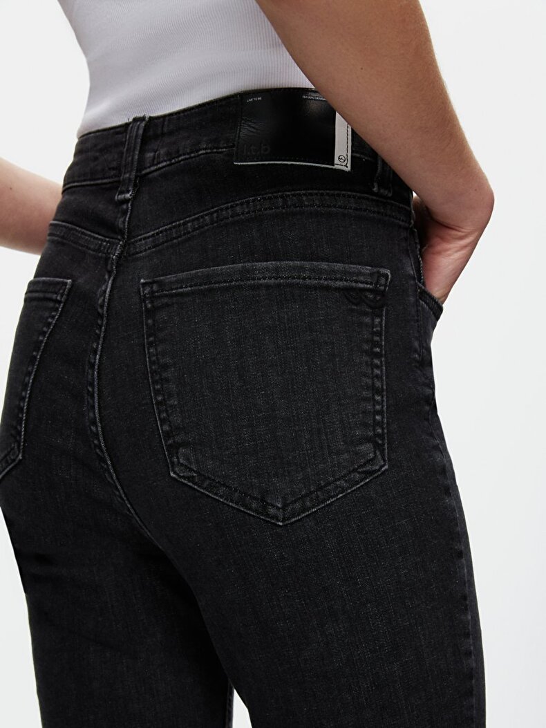 Marcella X Dar Paça Yüksek Bel Jean Trousers
