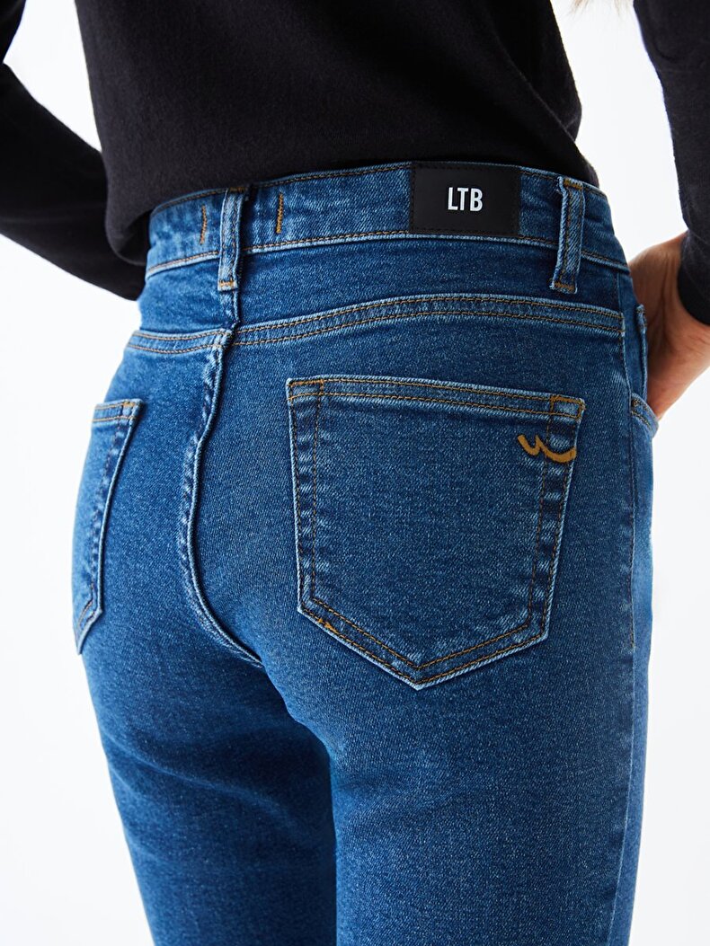 Lynda X High Waist Wide Leg Cropped Flare Jeans Trousers