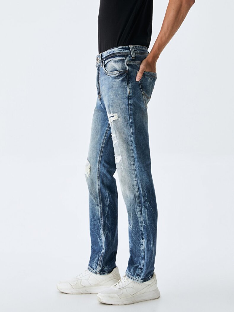 Hollywood Y Mid Waits Ripped Straight Jeans Trousers
