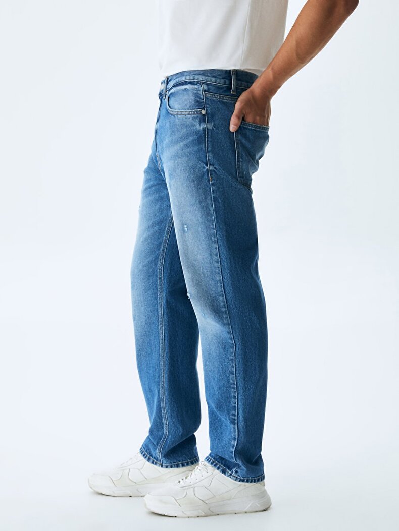 Vernon Zıp Rahat Kesim Orta Bel Jean Pantolon