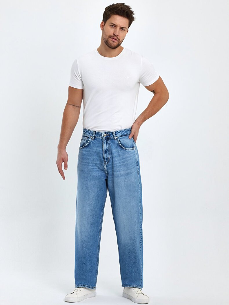 Marino High Waist Wide Leg Loose Fit Jeans Trousers