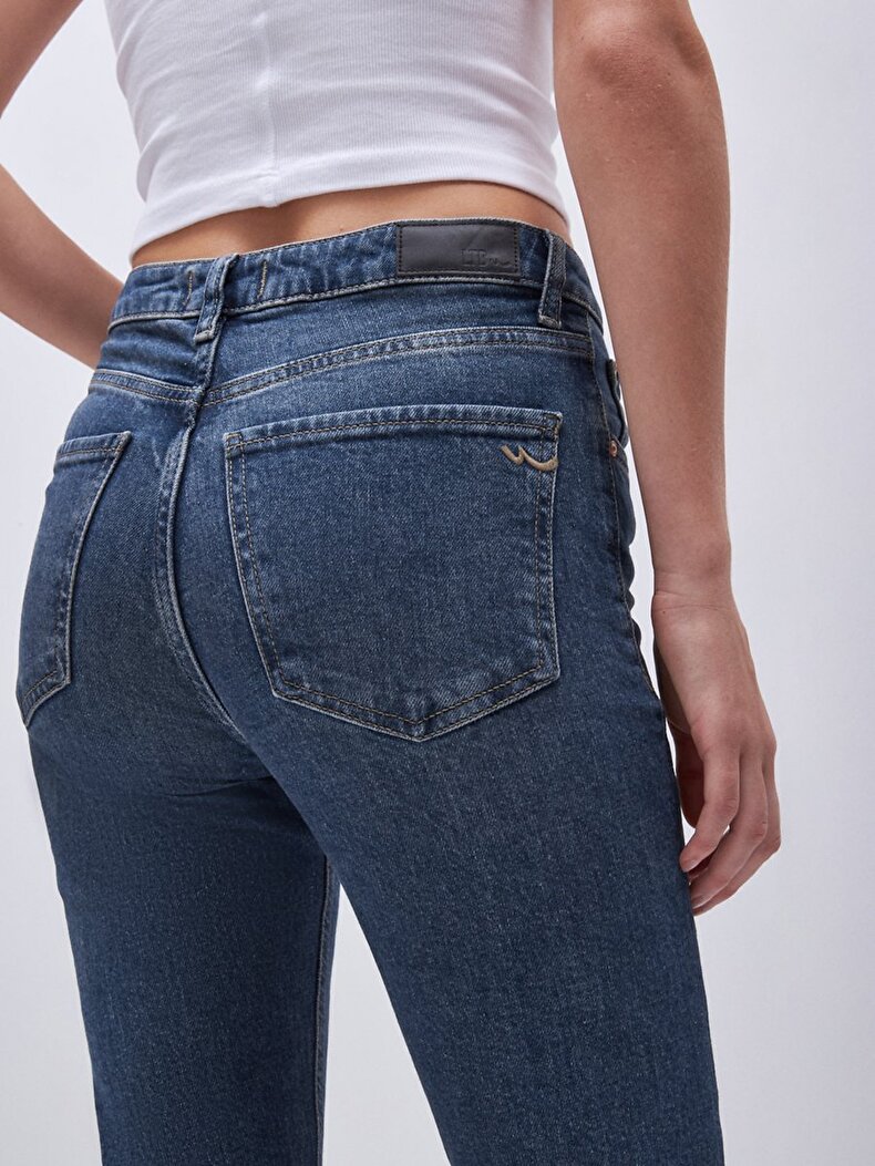Ronna X Dar Paça Yüksek Bel Jean Pantolon