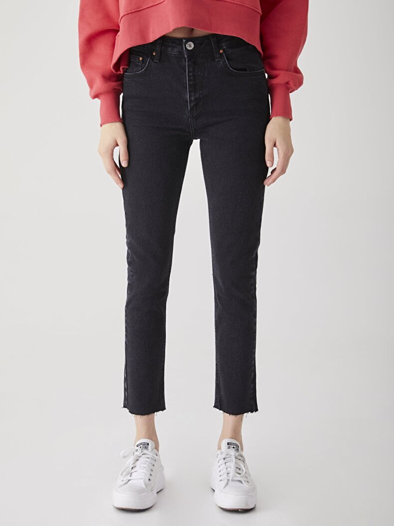 Ronna X Dar Paça Yüksek Bel Jean Pantolon