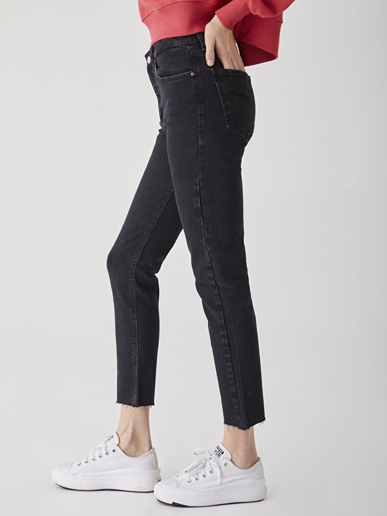 Ronna X Dar Paça Yüksek Bel Jean Pantolon