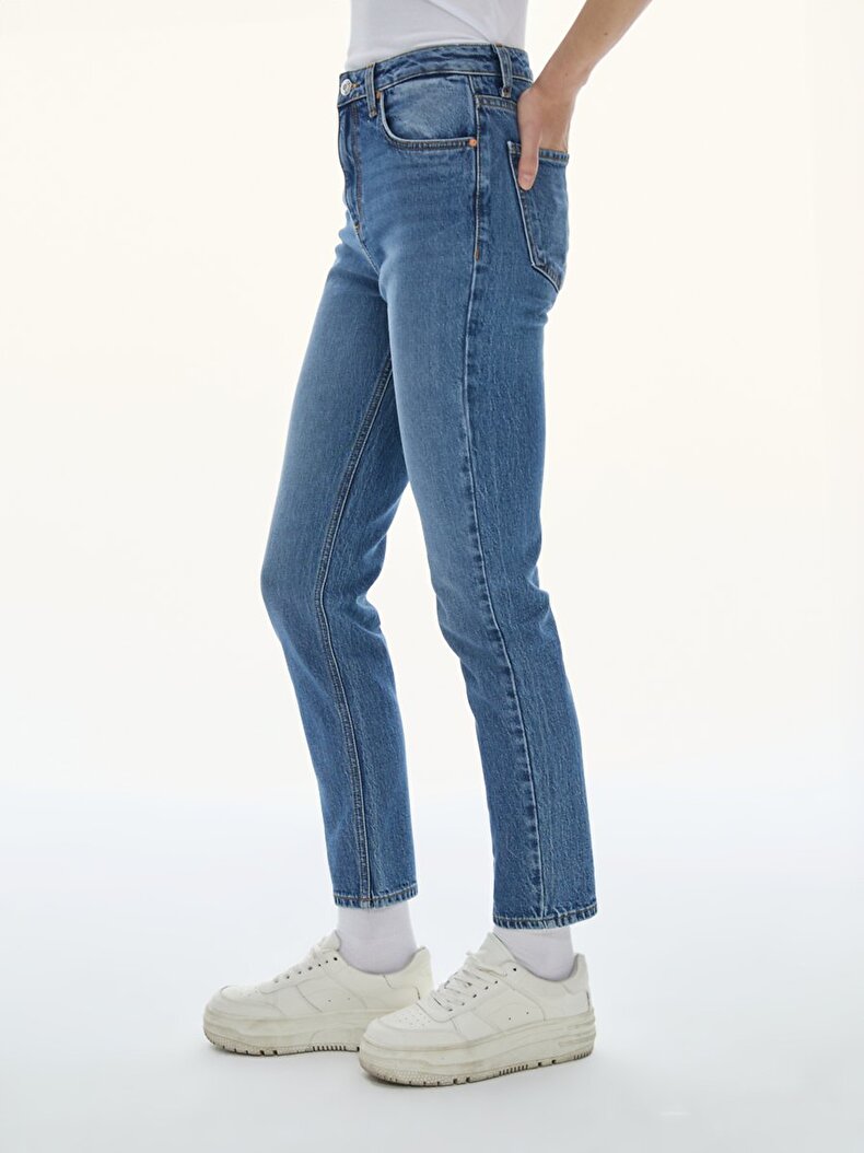 Ronna X Dar Paça Yüksek Bel Jean Pantolon
