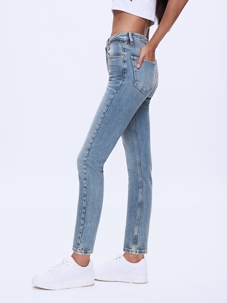 Ronna X Dar Paça Yüksek Bel Jean Pantolon