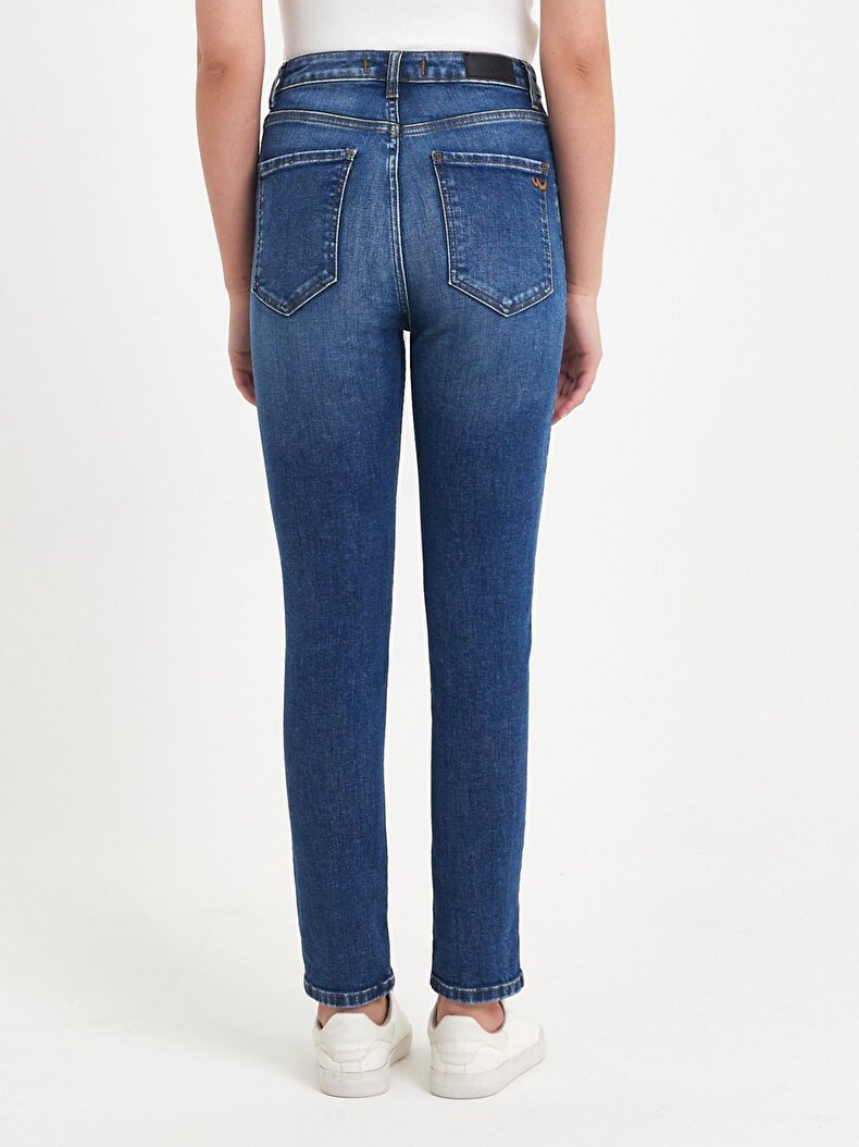 Ronna X Dar Paça Yüksek Bel Jean Pantolon