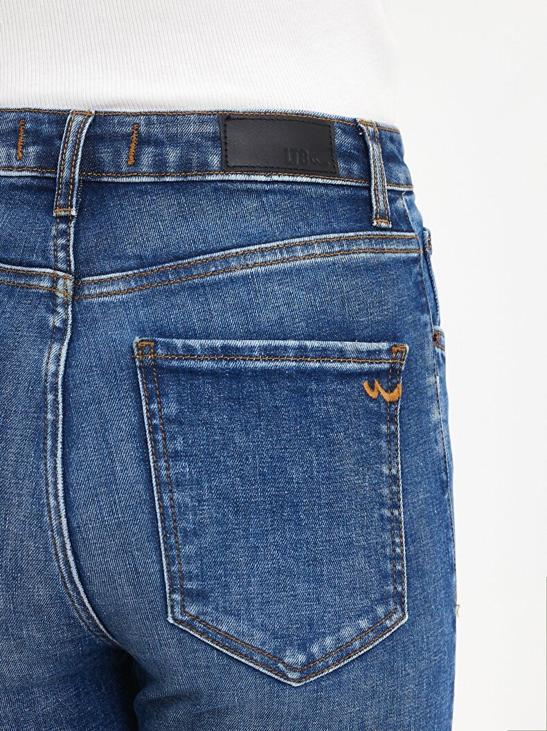 Ronna X Dar Paça Yüksek Bel Jean Pantolon