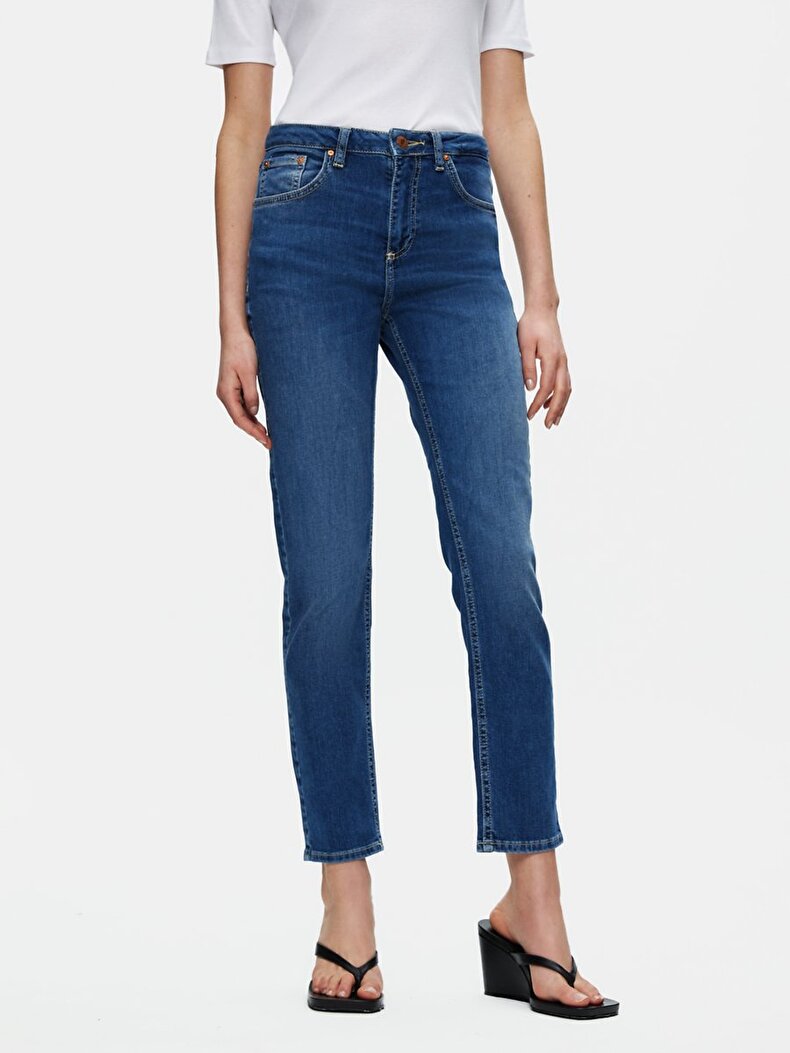 Ronna X Dar Paça Yüksek Bel Jean Pantolon