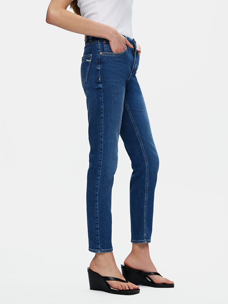 Ronna X Dar Paça Yüksek Bel Jean Pantolon