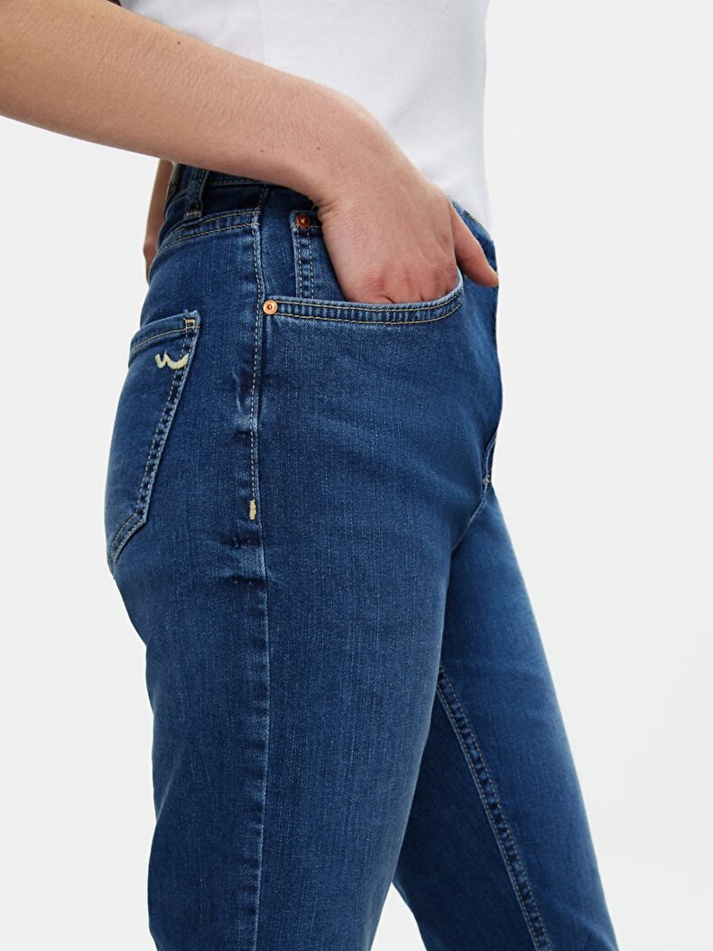 Ronna X Dar Paça Yüksek Bel Jean Pantolon