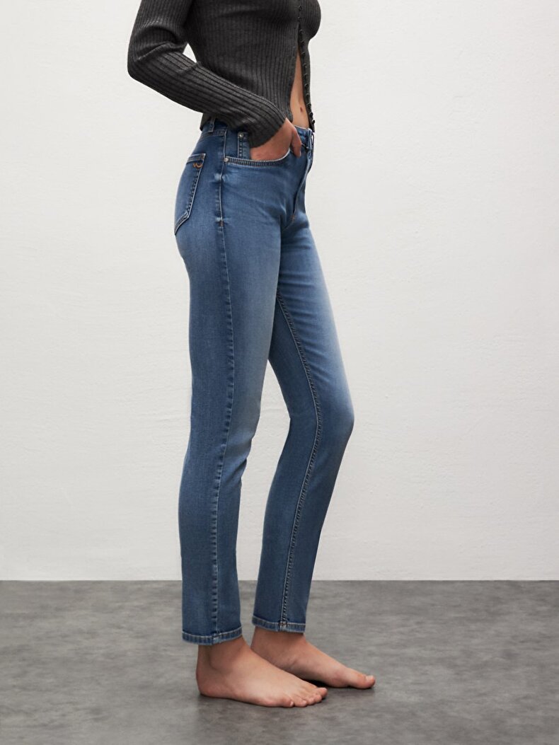 Ronna X Dar Paça Yüksek Bel Jean Pantolon